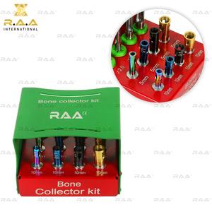 ชุดเครื่องมือเก็บกระดูก R.A.A.INTERNATIONAL พร้อมเครื่องเจาะและอุปกรณ์ปิดรูสำหรับการผ่าตัดฝังรากฟันเทียม สีเขียว/เงิน 12 ชิ้น - Product Image 3