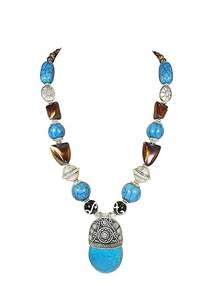 Colorful Jewelry Toned Beaded Design Fashion Wholesale Latest New Resin Necklace for Girls Women Accessories - Product Image 4