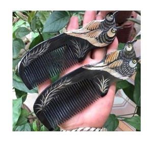 Horn Comb from Vietnam Handmade with Natural Texture and Smooth Finish for Export - Product Image 2