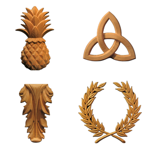 Adornos de roseta de flores de madera duraderos para gabinetes de cocina y detalles de puertas de muebles apliques de roseta de madera - Product Image 2