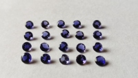 Vente en gros de gemmes naturelles à facettes en iolite bleue de 2mm 3mm petit saphir bleu rond pour bijoux Lot de mêlée de pierres précieuses bleues en vrac