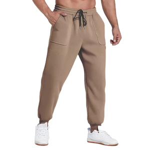Pantalon de survêtement en molleton 100% coton pour homme - Extérieur doux et lisse, confortable pour les longues activités de plein air, utilisation hivernale, élastique flexible - Product Image 1