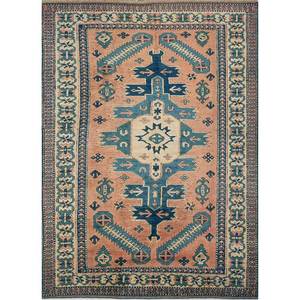 พรมขนสัตว์ถักมือลายเรขาคณิต Nuray ขนาด 9x12 ฟุต รูปทรงสี่เหลี่ยมผืนผ้า สำหรับบ้าน ห้องนั่งเล่น หรือห้องนอน-Pae-1279 สีแดงและสีส้ม - Product Image 1