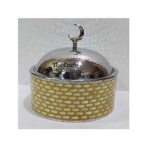 Marmite de travail en bois et vadrouille avec couvercle en acier et bouton en forme de lune meilleure qualité casserole de forme ronde marmite - Product Image 1