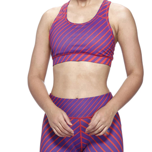 Women's Striped Yoga Set High Waist Leggings <b>Crop</b> <b>Top</b> Racerback Spandex Polyester 2 Piece Workout Fitness Clothing Full Length - Product Image 6