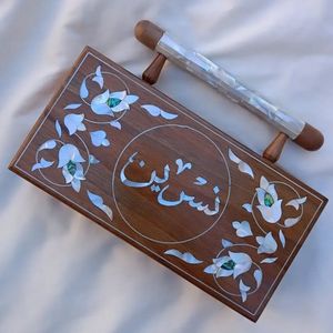 Cadeaux de mosquée islamique en croissant Sadaquah Box Ramadan Rectangle en bois Cash Box Eid Mubarak Tirelire écologique avec comptoir - Product Image 5