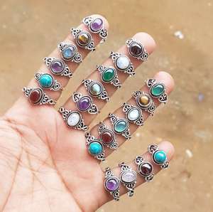 Nueva Llegada Sólido 925 Plata Esterlina Plateada Multi Piedra Preciosa Pera Bisel Ajuste Baho Hecho A Mano Al Por Mayor Lote Fabrica - Product Image 4
