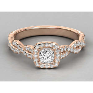 9K Gold Solitaire Ring for Ladies Lab Grown Diamond Elegant and Luxurious - Product Image 5