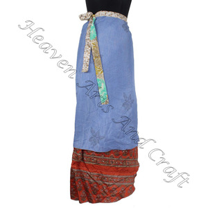 กระโปรงผ้าไหมส่าหรีวินเทจยาวกระโปรงราจาสถานผ้าไหมส่าหรียาวกระโปรงห่อขนาดใหญ่พิเศษของผู้ผลิตใหม่ - Product Image 6