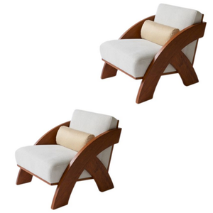 Canapé moderne de salon un siège chaise nordique coussin en tissu fauteuil à cadre en bois massif meilleure qualité prix de gros - Product Image 5