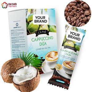 Vente en gros de café instantané cappuccino à la noix de coco de qualité supérieure OEM distributeur automatique de boissons en poudre fournisseur en gros du Vietnam - Product Image 1