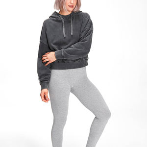 Haute qualité OEM usine en gros personnalisé à capuche surdimensionné acide lavé 100% coton Streetwear doublé femmes hiver automne avant - Product Image 6