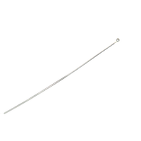 Tige carrée en acier inoxydable plaqué argent 925, 40*0.4mm, à tête plate, composants de bijouterie pour la fabrication de bijoux, matériau brut