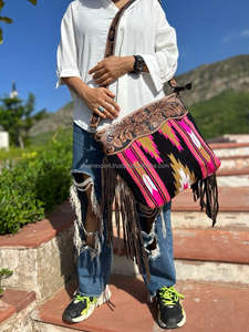 มาใหม่มือเครื่องมือขอบกระเป๋าถือAztecอานผ้าห่มสลิงกระเป๋าBohemian Designที่ไม่ซ้ํากันสไตล์คุณภาพสูงกระเป๋าสําหรับสตรี - Product Image 4
