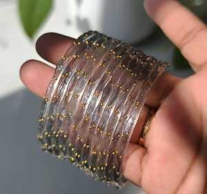 Ensemble de bracelets en acier inoxydable plaqué or pour femmes, style KASHMIRI, points dorés tendance, pour mariage - Product Image 1