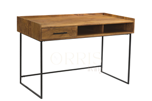 Bureau de travail en bois élégant avec pieds en métal, table contemporaine, poste de travail - Product Image 5