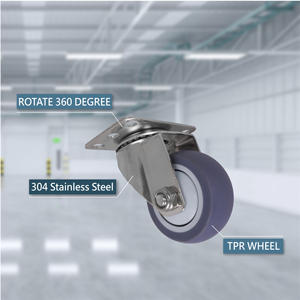 Rueda Giratoria de Acero Inoxidable 304 de 3 Pulgadas con TPR para Estantes y Armarios - Product Image 2
