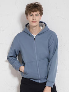 Automne hiver extérieur Couple chaud Softshell à capuche ciré fermeture éclair pull dégoulinant imprimer sweats à capuche tricotés en vrac - Product Image 2