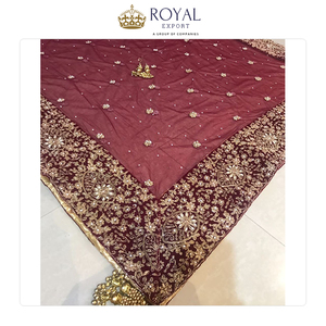 Venta en todo el mundo mejor calidad diseño personalizado puro 9000 terciopelo con bordado pesado trabajo boda Lehenga Choli para la venta - Product Image 4