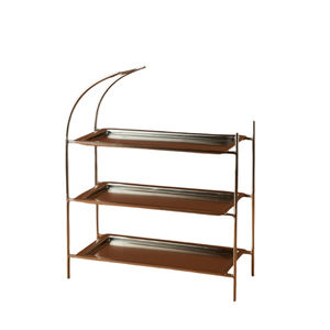 Soporte de pastel de metal rectangular de tres niveles con marco de metal negro Herramientas de pastel versátiles ecológicas Soportes duraderos - Product Image 6