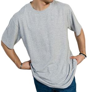 เสื้อยืดผู้ชายผ้าฝ้าย 100% แบบสั่งทำพิเศษ ทรงหลวม พิมพ์โลโก้ตามแบบ บริการ OEM คุณภาพสูง เสื้อยืดลำลองผู้ชาย - Product Image 1