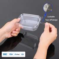 Récipient à sauce jetable en plastique PET RPET 5oz Récipients inviolables à charnière transparente avec couvercle