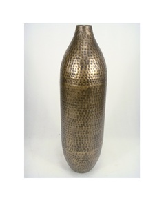 Florero de metal martillado para decoración del hogar lado central - Product Image 1