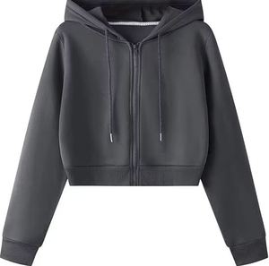 เสื้อฮู้ดผู้หญิงสไตล์ครอปแบบลำลองสไตล์สตรีทแวร์ - Product Image 3