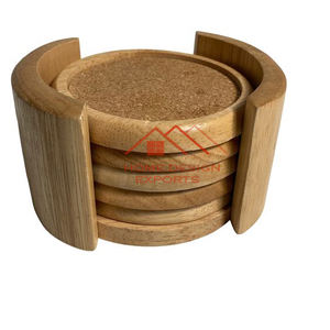 Posavasos de Madera de Diseño Artesanal para el Hogar, Posavasos Redondos para Tazas de Té con Soporte - Product Image 6