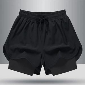 Pantalones cortos deportivos informales para hombre, de secado rápido, holgados, de dos piezas, para entrenamiento, Fitness, vacaciones, sólidos, ecológicos - Product Image 3