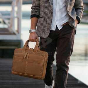 Custom Design Genuine Leather <b>Laptop</b> Bag Padded Carry <b>Case</b> Wholesale Price 2026 High Quality <b>Laptop</b> Bag For Best Online Sale - Product Image 2
