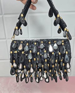 Bolso de mano mensajero con cuentas hecho a mano nueva moda al por mayor forro de poliéster con botón y decoración bordada - Product Image 4