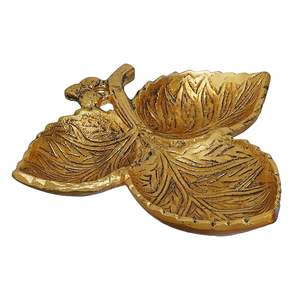 Bandeja para servir frutas secas con forma de hoja de Metal Premium, contenedor de frutas secas, pieza decorativa - Product Image 2