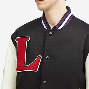 แจ็กเก็ตเลตเตอร์แมนแขนเสื้อแจ็คเก็ตฤดูหนาวสีแบบกำหนดเอง - Product Image 4