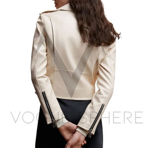 แจ็กเก็ตหนังแท้สำหรับผู้หญิงแจ็กเก็ตหนังแฟชั่นสำหรับผู้หญิงโลโก้ตามสั่ง - Product Image 2