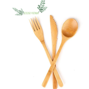 Wholesale Natural Bamboo Travel Cutlery Set Utensils Flatware Tableware Spoon Fork Knife <b>Chopsticks</b> <b>Reusable</b> Made in Vietnam - Product Image 1