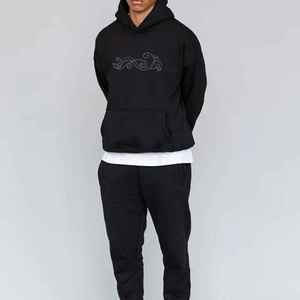 Meilleure qualité hommes strass sweats à capuche prix de gros personnalisé coupe-vent course respirant 100% coton biologique sweats à capuche pour hommes - Product Image 4