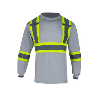 Chemises de travail à manches longues en polyester ignifuge à haute visibilité pour hommes, respirantes, pantalons de travail de sécurité réfléchissants - Product Image 2