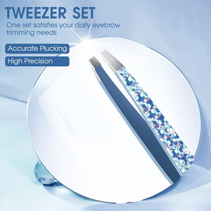 แหนบต่อขนคิ้วคุณภาพสูง แหนบทำเล็บเคลือบกระดาษแบบกำหนดเอง แหนบสแตนเลสขนาด 3.8 นิ้ว - Product Image 3