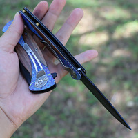 Couteau de chasse pliable Hongrui 2026, nouveau design, motif rétro, couteau de survie, lame en acier inoxydable 3cr13 et manche imprimé en 3D