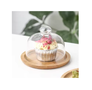 Wood Cake Dessert <b>Stand</b> <b>Display</b> Rack Decorative Cake Dome with Wooden Plate Cake <b>Display</b> <b>Stand</b> Wholesale Price - Product Image 4