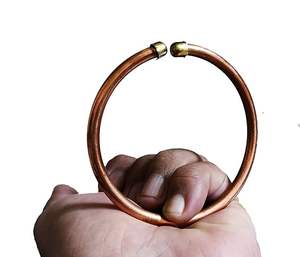 Boutons de manchette en cuivre forgé à la main de haute qualité avec finition mate texturée pour un style de bureau classique à un prix abordable de l'Inde - Product Image 3