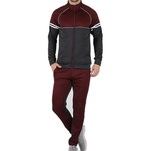 Conjunto de pantalones de chándal para correr de talla grande de gran oferta personalizada de última calidad, chándal con cremallera completa para hombre, chándal de Color doble con soporte - Product Image 1