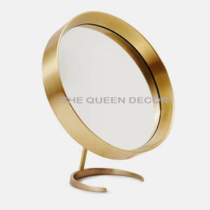 Most Popular <b>Vintage</b> Metal Desktop Round <b>Mirror</b> Double Sided Portable 2 Side <b>Mirror</b> Table Makeup Desktop <b>Mirror</b> - Product Image 2
