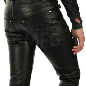 Pantalones de cuero de alta calidad para hombre personalizables diseño superior ligero invierno al aire libre desgaste patrón decoración servicio OEM - Product Image 5