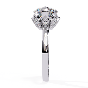 Bague de fiançailles solitaire en diamant de laboratoire taille brillant classique de 3,25 carats, or blanc massif 14 carats, luxe, certifiée IGI, cadeau de mariage - Product Image 3