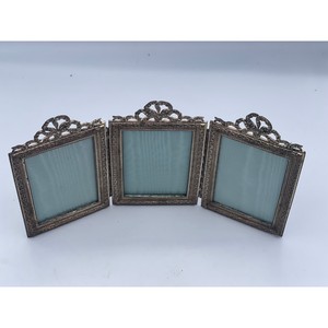 Cadre triple en laiton vintage avec nœud Top Design incroyable Cadre photo trois en un Qualité incroyable au prix de gros - Product Image 3