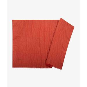 Châle en fourrure avec franges en polyester, motif à carreaux rectangulaires - Product Image 1