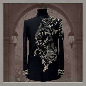 2025 indien/pakistanais concepteur marié Sherwani et pantalon tenue embelli cristal verre perle Dabka perles grande taille vêtements de mariage - Product Image 1