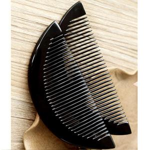 Peigne en corne véritable de marque privée, vintage, manche long naturel, peigne en corne de haute qualité, dents en corne de bœuf, peigne en bois de santal d'Inde - Product Image 4